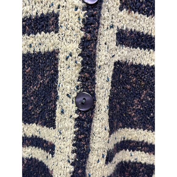 Christopher Banks Silk blend cropped cardigan blue/White Large Mature - Picture 5 of 5